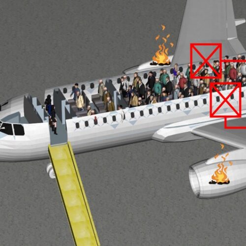 What's the best cabin layout for aircraft evacuation?