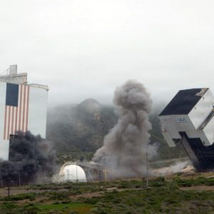 Towers once planned for California shuttle launches leveled for SpaceX rockets